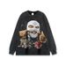 Men's Clothing Retro Spoof Oil Painting Printing Old Washed Long And Short Sleeve T Shirts_viptrois.com