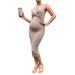 European And American Breastfeeding Maternity Dress Amazon Sleeveless Hollow Maternity Dress Elegant Slim Mid Length Maternity Dress_viptrois.com