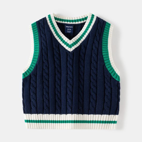kids'clothing Boy's sweater vest baby V-neck sleeveless sweater_viptrois.com