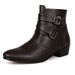 Men's High-Top Chelsea Boots - Stylish PU Leather Ankle Boots With Side Zipper, Slip-Resistant Rubber Sole, Comfortable & Fashionable For Casual_viptrois.com