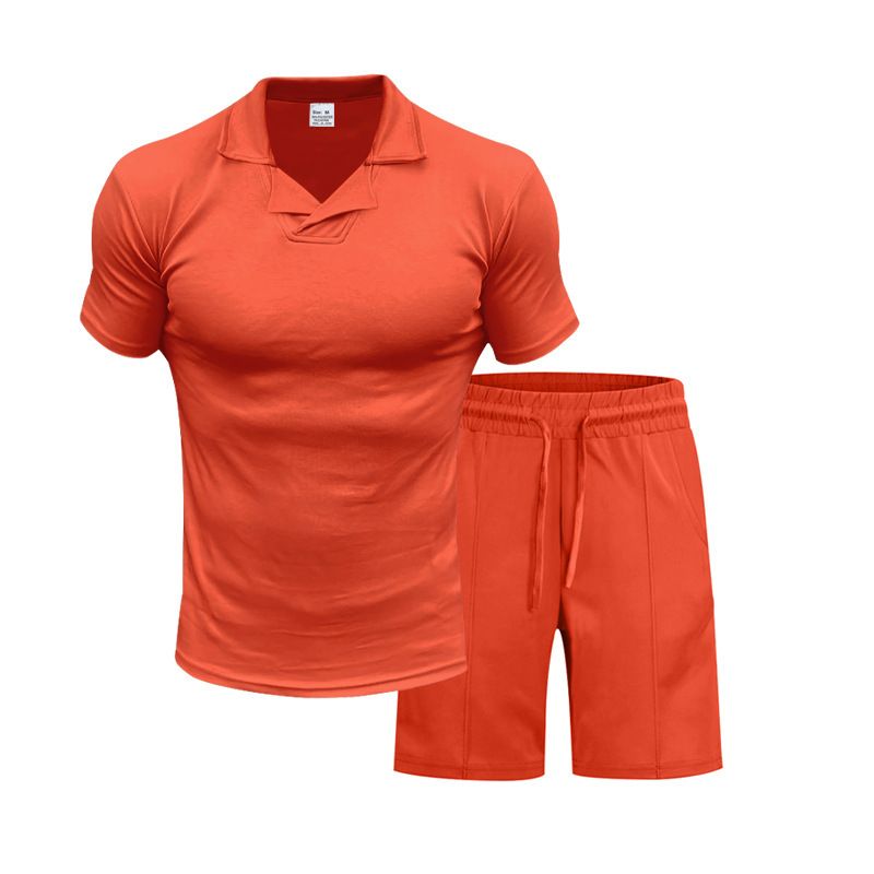 Men's Clothing British Burke Shirt Short Sleeved Shorts Casual Slim Sports Quick Drying POLO Suit_viptrois.com
