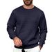 Cross-border Spring And Autumn Men's Casual Long-sleeved Sports Simple Round Neck Small Checkered Texture Pullover Sweater Men_viptrois.com