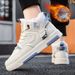 Winter Fleece Lined Warm Thickened 2024 New High-top Sneakers Men's Northeast Cotton Shoes Martin Snow Boots_viptrois.com