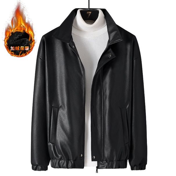 Men's Pu Leather Padded Jacket High Quality_viptrois.com