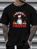 Merry Christmas Cool Badminton Wearing Santa Hat Badminton Player T-Shirt Stylish Unisex Soft Stretched Breathable Fashion Graphic Casual_viptrois.com