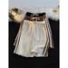 Men's Corduroy Shorts Style Side Stripe Color Blocking Webbing Drawstring Elastic Waist Casual Five Point Length_viptrois.com