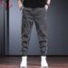 Men's Casual Jogger Pants Streetwear Drop Cargo Adjustable Drawstring Khaki Black Gray_viptrois.com