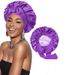 Double layer satin nightcap with ribbon bowknot silk hat headband beauty home hair care hat_viptrois.com