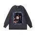 Round Neck Sweatshirt High Street Hip Hop Oversize Loose Washed Vintage Pure Cotton 280G_viptrois.com
