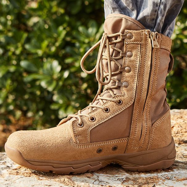 Tactical Boots Sand-colored Xinyu With Zipper Ultra-light Combat Boots Desert Boots Desert Boots Sand-colored Combat Boots_viptrois.com