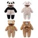 Mother & Kids Adorable Animal-Themed Baby Fleece Jumpsuit – Panda, Bunny & Bear Designs – Cozy Winter & Fall Outfit For Newborns (0-12 Months)_viptrois.com