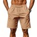 Men's Clothing Summer Casual Pants New Shorts Solid Color Light Plate Simple Linen Beach Pants_viptrois.com
