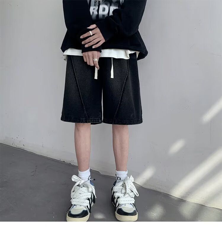 Men's Clothing Summer New American Style Shorts Men's Trendy Brand Design Loose Large Size Sports Casual Shorts Jeans_viptrois.com