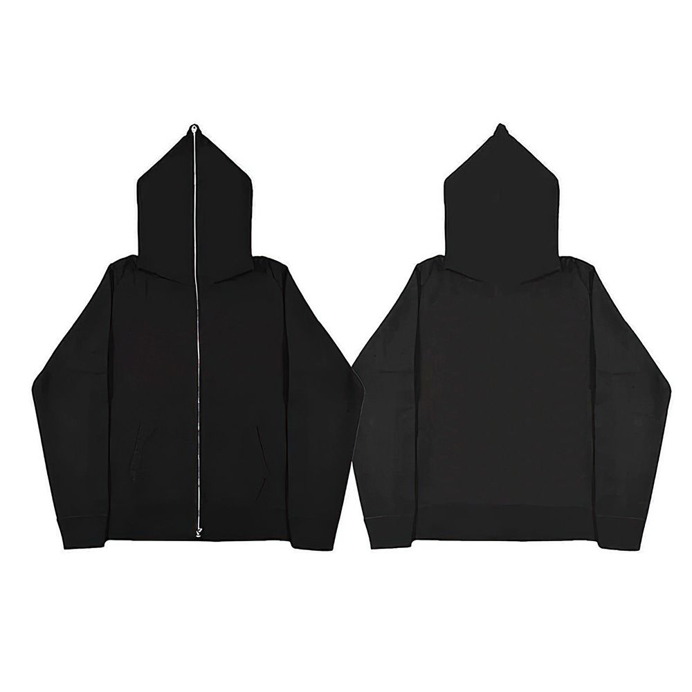 Men's Clothing Sweatshirts Zipper Hoodies Retro Long Sleeves Oversized Black Hooded Sweatshirts_viptrois.com