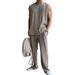 Men's Clothing Popular European Size Large Size Sports Waistcoat Vest Suit Men's Sleeveless T Shirt Trousers Quick Drying Summer_viptrois.com