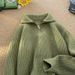 1 Half-Zip Turtleneck Sweater For Men Winter 2023 New Solid Color Knitwear Korean Style Lazy Casual Jacket_viptrois.com