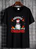 Merry Christmas Cool Badminton Wearing Santa Hat Badminton Player T-Shirt Stylish Unisex Soft Stretched Breathable Fashion Graphic Casual_viptrois.com