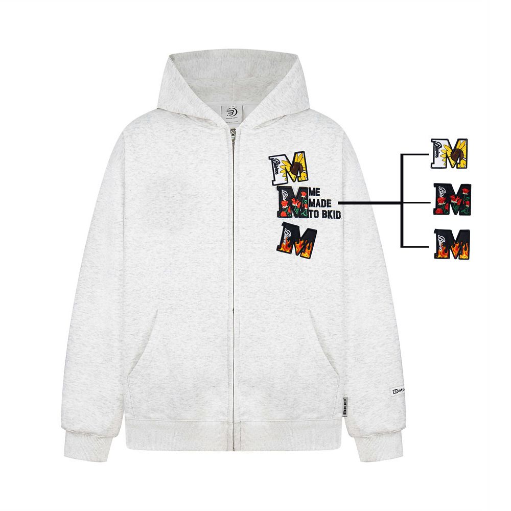 Creative Personalized Letter Detachable Velcro Hooded Sweatshirt Jacket Men's Spring And Autumn Sports Shirt Vibe Trendy_viptrois.com