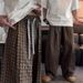 Men's Clothing Textured Bubble Plaid Pants Summer Thin Drape Wide Leg Casual Pants Loose Breathable Straight Trousers_viptrois.com