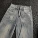 Early Spring New Hot Stamping And Floor Dragging Jeans, 2025 High Waist Loose Summer Versatile Fashion Wide Leg Pants,_viptrois.com