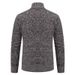 "Men’s Fleece-Lined Stand Collar Knit Sweater – Slim-Fit Long Sleeve Pullover With Breathable Polyester Blend & Wrinkle-Free Finish_viptrois.com