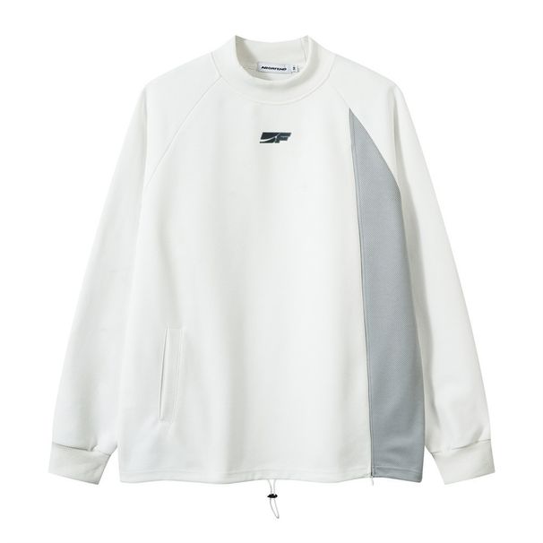Color Block Patchwork Zipper Crew Neck Sweatshirt Men's Autumn American Style Trendy Brand Design Pullover Casual Loose_viptrois.com
