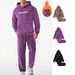 Men's Fleece Loungewear Set – Cozy Coral Fleece Hoodie & Joggers With Embroidery (S-XXL, Black/Purple/Khaki, Ultra-Soft & Warm)_viptrois.com