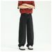 American Curved Knife Jeans Men's Trendy Washed Straight Casual Loose Wide Leg Long Pants Cleanfit_viptrois.com