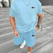 Summer Casual Suit Men's Short Sleeved T Shirt Sports Shorts Running Two Piece Suit_viptrois.com