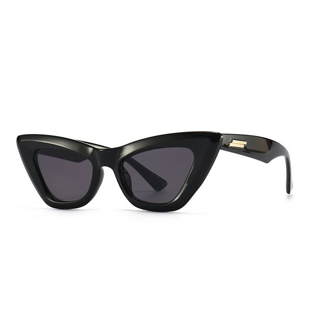 Retro Cat Eye Metal Accessories Street Shooting Sunglasses Trend Fashion Sunglasses Plain Sunglasses 2268_viptrois.com