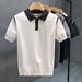 Men's Clothing High End Men's Casual Color Blocked Polo Shirt Slim Fit Short Sleeve Knitted Top Summer Style_viptrois.com