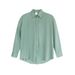 Men's Clothing INS temperament retro drape free ironing green white shirt men and women long sleeves handsome Korean version loose_viptrois.com
