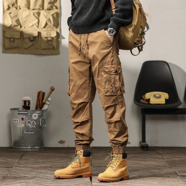 Premium Products New For Men In Spring Autumn, Trendy Brand, Loose Fitting And Ankle Tied Casual Pants, Workwear Pants_viptrois.com