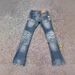 American High Street Retro Blue Printed Flared Jeans For Men, Slimming And Leg-lengthening, Trendy Brand Ins Pants_viptrois.com