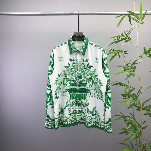 Men's Clothing Men's Casual Long Sleeved Shirt Full Of Printed Patterns Loose And Versatile Men And Women_viptrois.com
