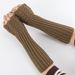 New Autumn Winter Men Women Knitted Fish Scale Fingerless Gloves Mid-Length Woolen Arm Warmers Warm Wrist Guards_viptrois.com