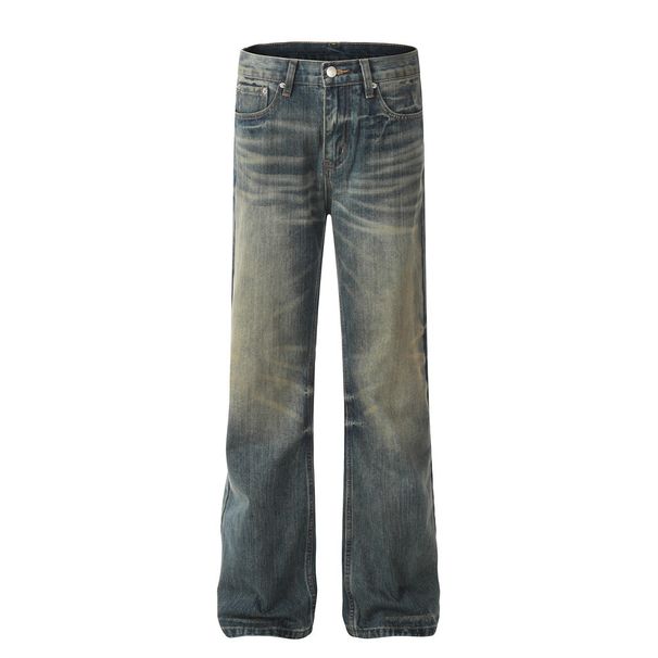 Men's Denim INS American Style Loose Street Fashion Punk Washed Vintage Ripped Casual Wide-Leg Pants_viptrois.com