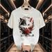 Men's Clothing Handsome All Match Printing Loose Casual Heavy Short Sleeved T Shirt_viptrois.com