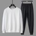 Men's Clothing Spring And Autumn Casual Sports Suit Jacket Cropped Pants Round Neck Sweatshirt Long Sleeved Pants Sports Suit_viptrois.com