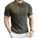 Half Zipper Shirt Men's Short Sleeve Lapel Knitted Tops Handsome Shirt Men's_viptrois.com