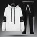 Men's Clothing Autumn Polar Fleece Hooded Sweatshirt Two Piece Suit Slim Nine Point Pants Sports_viptrois.com