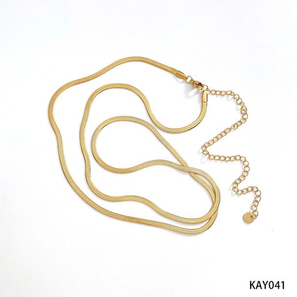 Unisex Waist chain Stainless steel street beat double loop waist trim metal chain Body chain Simple double snake bone waist chain_viptrois.com