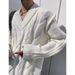 White V-neck Sweater Fashion Three-dimensional Fried Dough Twists Knitwear Fashion Niche Loose Sweater_viptrois.com