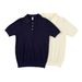Men's Ribbed Knit Polo Shirt Short Sleeve Breathable Summer Top Business Casual Comfort_viptrois.com