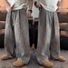 Men's Clothing Textured Bubble Plaid Pants Summer Thin Drape Wide Leg Casual Pants Loose Breathable Straight Trousers_viptrois.com
