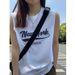 Pure Cotton Outerwear Sports Sweet Cool Summer Loose American Style Tank Top Vest Sleeveless Base Layer Mid-Length_viptrois.com