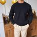 Men's Clothing Long Sleeved Casual Sweater British Round Neck Pullover Knitted Bottoming Sweater Trend_viptrois.com
