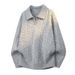 New Lapel Knitted Sweater Men's Lazy Windbreaker Jacket Loose Inner Base_viptrois.com