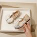 Girls' Leather Shoes Fall/Winter 2022 New Crystal Shoes Fashion Korean Princess Shoes Women's Baby Children's Shoes Small, Medium and Large Children_viptrois.com