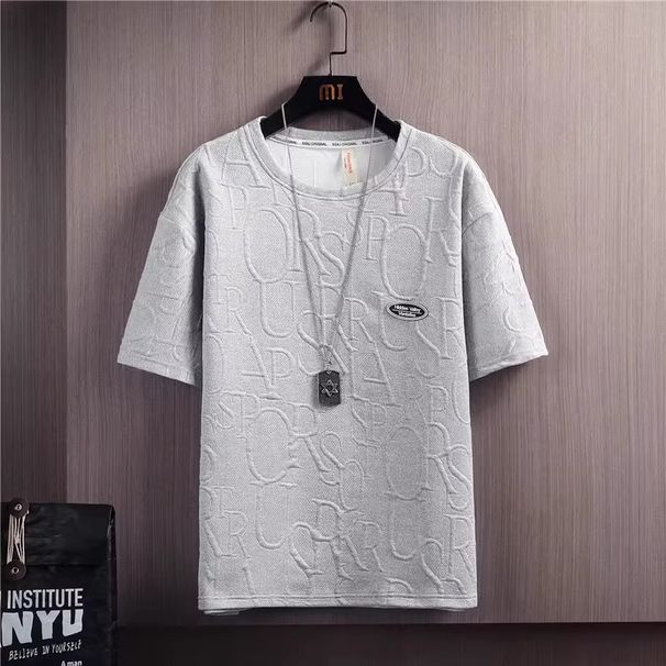 Men's Clothing Ice silk short sleeved suit men's summer thin new T shirt top clothes shorts match a set of summer_viptrois.com